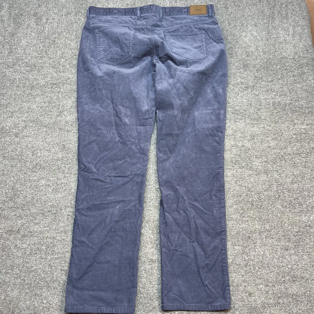 Peter Millar Pants Mens 38 Blue Corduroy Stretch Khakis 5 Pocket Casual
